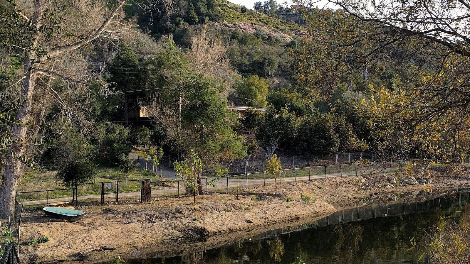 Ross Lake and oak trees in Fallbrook