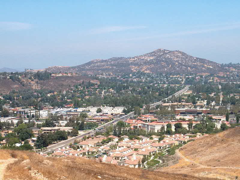 Twin Peaks and Poway neighborhoods from the hills